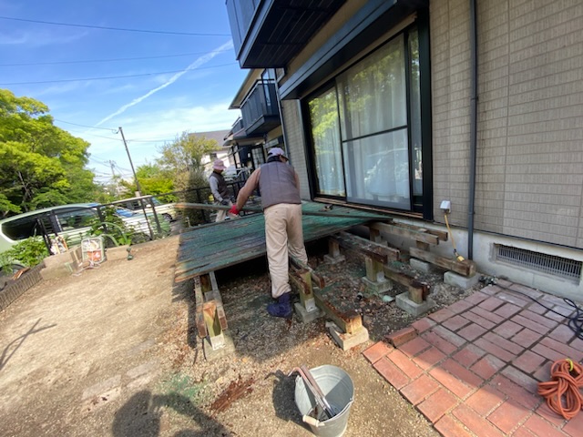 ウッドデッキ解体